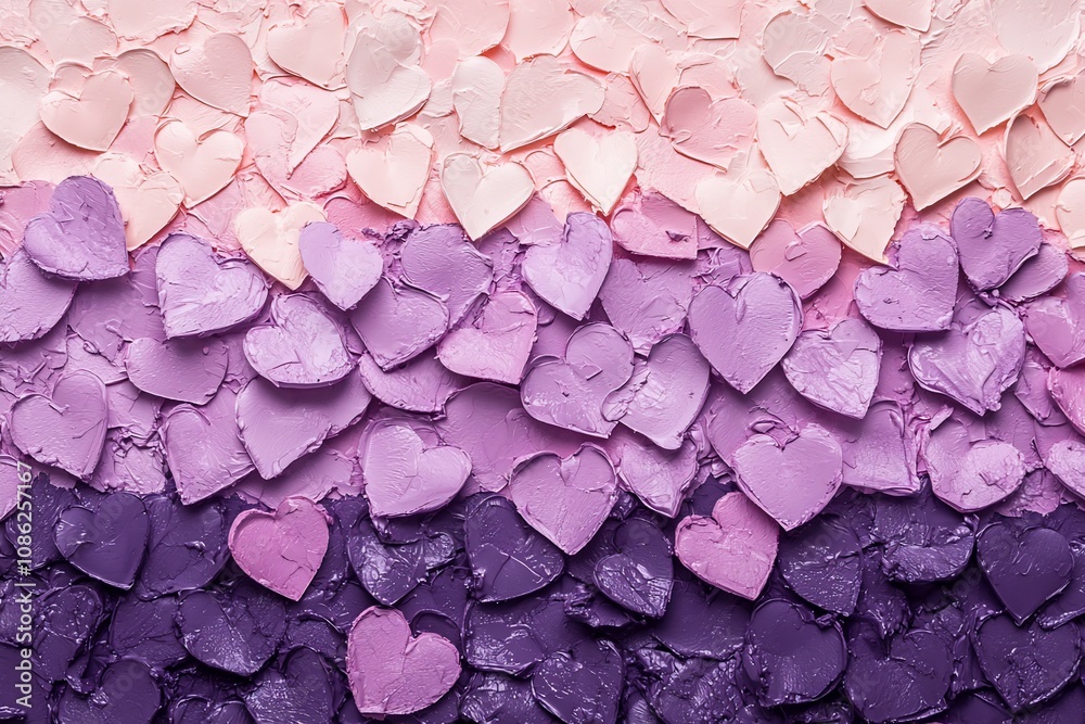 Colorful Heart Pattern: A Beautiful Blend of Pink and Purple Shades Colorful Heart Pattern: A Beautiful Blend of Pink and Purple Shades