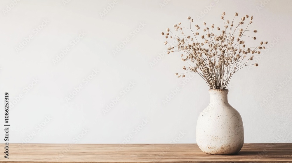 Dried Flower Arrangement in a White Vase Dried Flower Arrangement in a White Vase