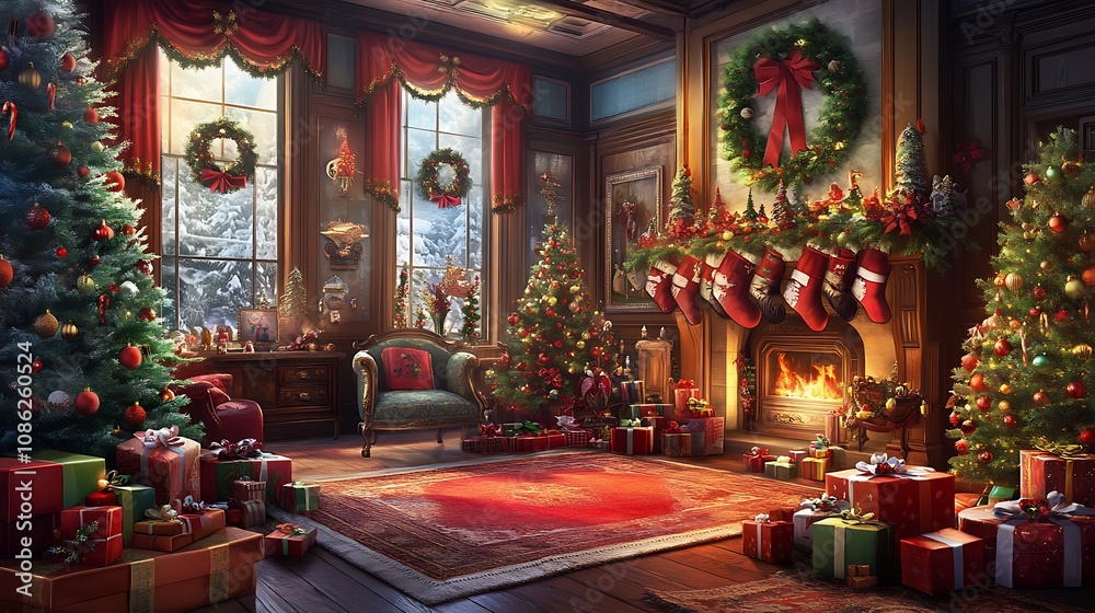Christmas Room Interior Design Christmas Room Interior Design