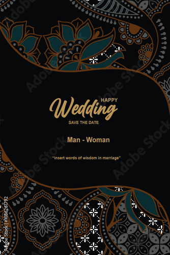 invitation cover with batik motif