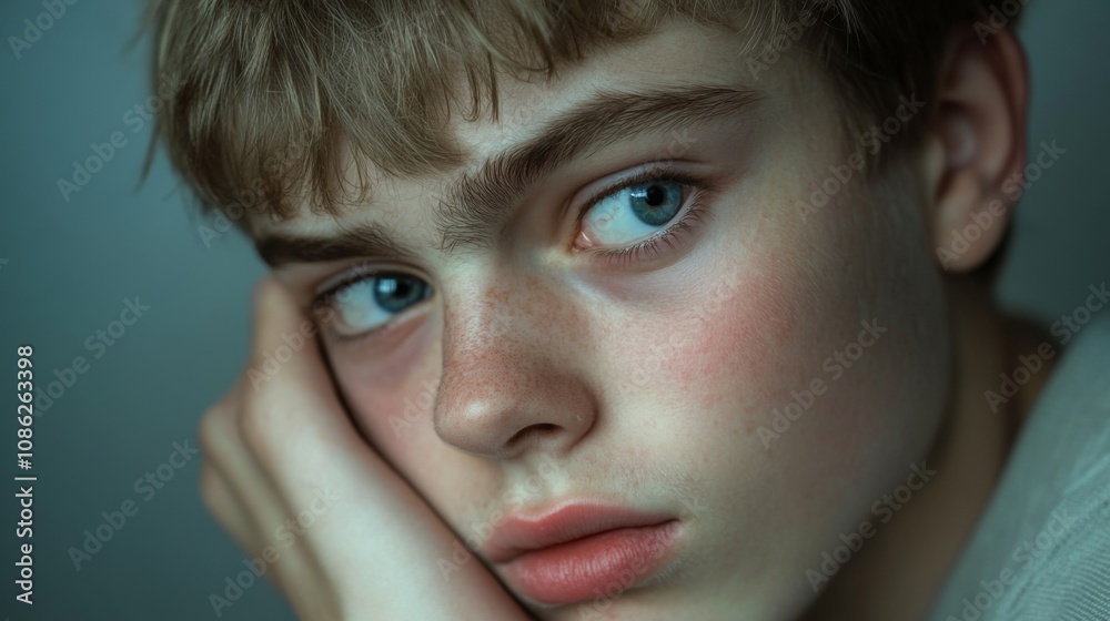 Close-up Portrait of a Pensive Teenager Close-up Portrait of a Pensive Teenager