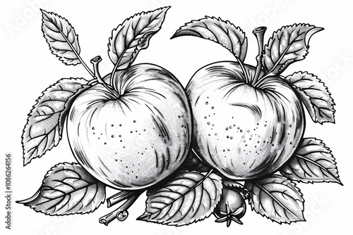 Wallpaper Mural Coloring sketch of apple version 9 Torontodigital.ca