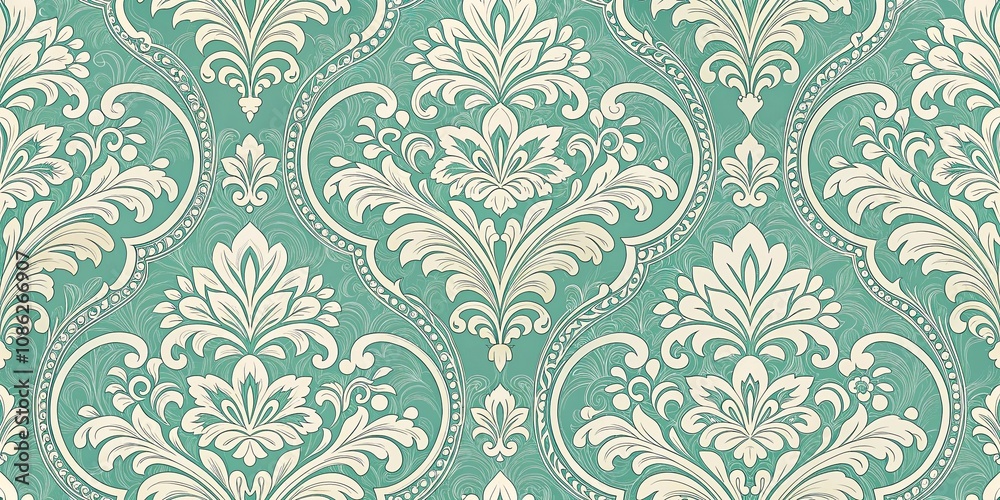 Damask seamless wallpaper background, classic look, elegant damask pattern, sophisticated atmosphere Damask seamless wallpaper background, classic look, elegant damask pattern, sophisticated atmosphere