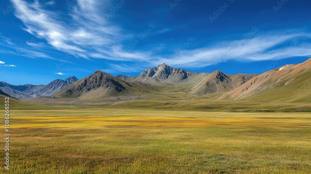 Majestic mountains under clear skies Majestic mountains under clear skies