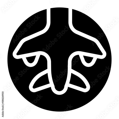 Airplane wings solid icon
