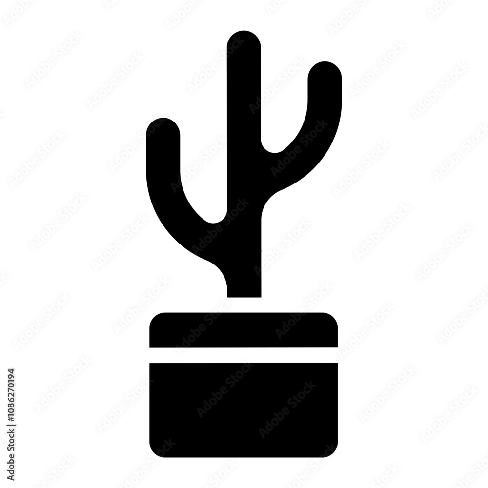 Cactus pots solid icon Cactus pots solid icon