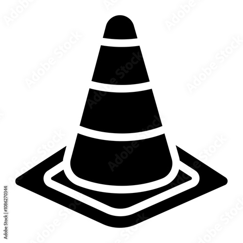 Safety cones solid icon