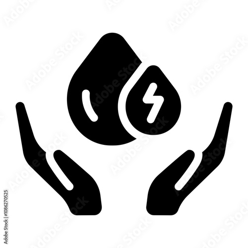 Water saving solid icon