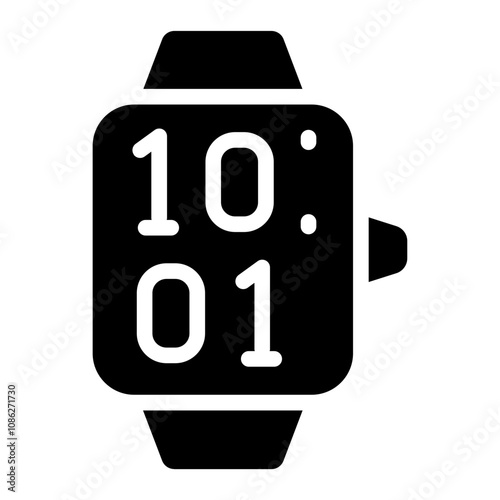 Digital watch solid icon
