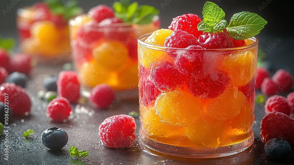 Refreshing Raspberry And Orange Fruit Dessert Refreshing Raspberry And Orange Fruit Dessert