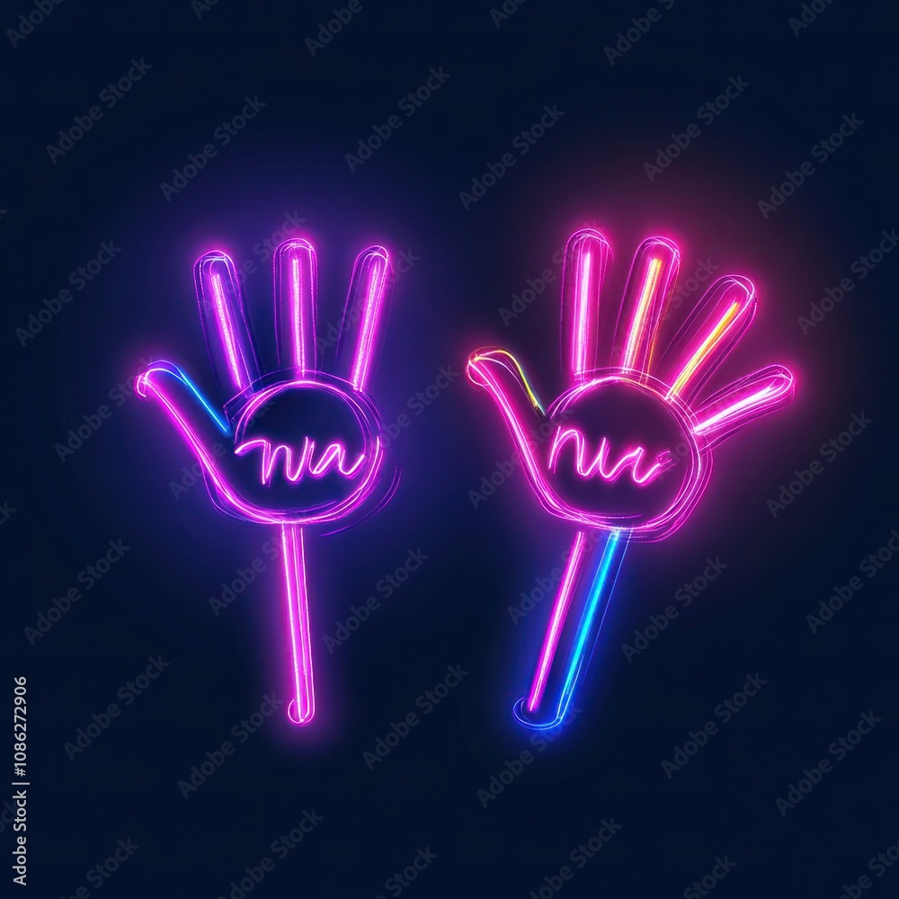 Fototapeta premium Hello There Pink Neon Isolated Background Typography
