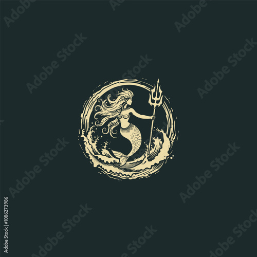 Mermaid logo design vector