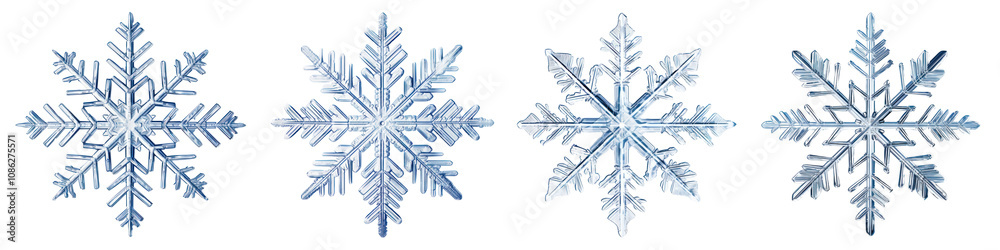 Blue snowflake png cut out element set Blue snowflake png cut out element set