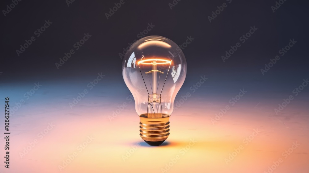 Single electric bulb on a white surface Single electric bulb on a white surface