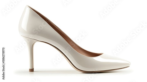 glossy patent leather high heel shoe elegantly