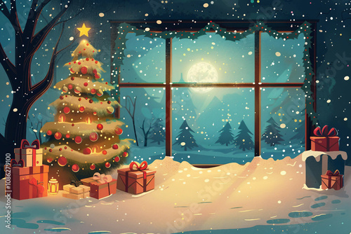 Christmas tree in the window