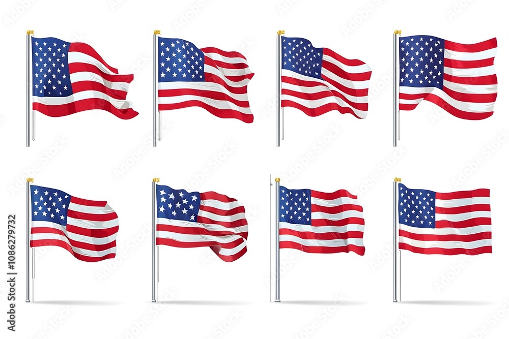 Fototapeta premium 4th of July, Independence day - greeting design with USA patriotic colors firework burst rays. july, freedom, red, flag, patriotism, illustration, day, blue, design, background, event, poster,