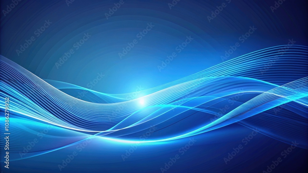 Blue abstract background with minimal wavy lines, perfect for futuristic tech designs, blue, abstract, minimal, wavy, lines