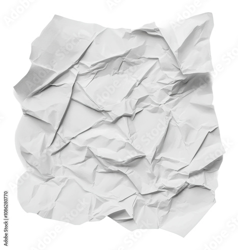 PNG Crumpled white paper on a clean background