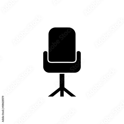 Desk chair vector icon. simple flat black trendy style illustration for web and app..eps