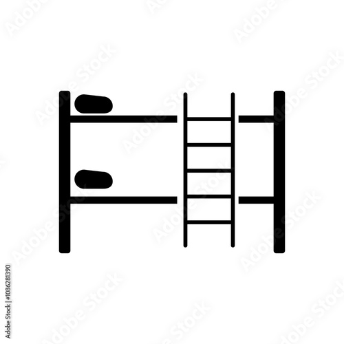 Double bunk bed vector icon. vector simple trendy style illustration for web and app..eps