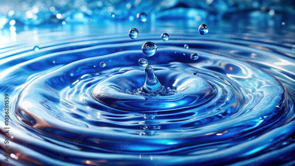 Blue water with ripples on the surface, texture with splashes and bubbles, shining pattern background, blue, water, ripples,clear Blue water with ripples on the surface, texture with splashes and bubbles, shining pattern background, blue, water, ripples,clear