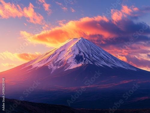 A breathtaking scene of araffature against a soft pinkish sky, framed by a majestic mountain, evoking tranquility and the beauty of nature.