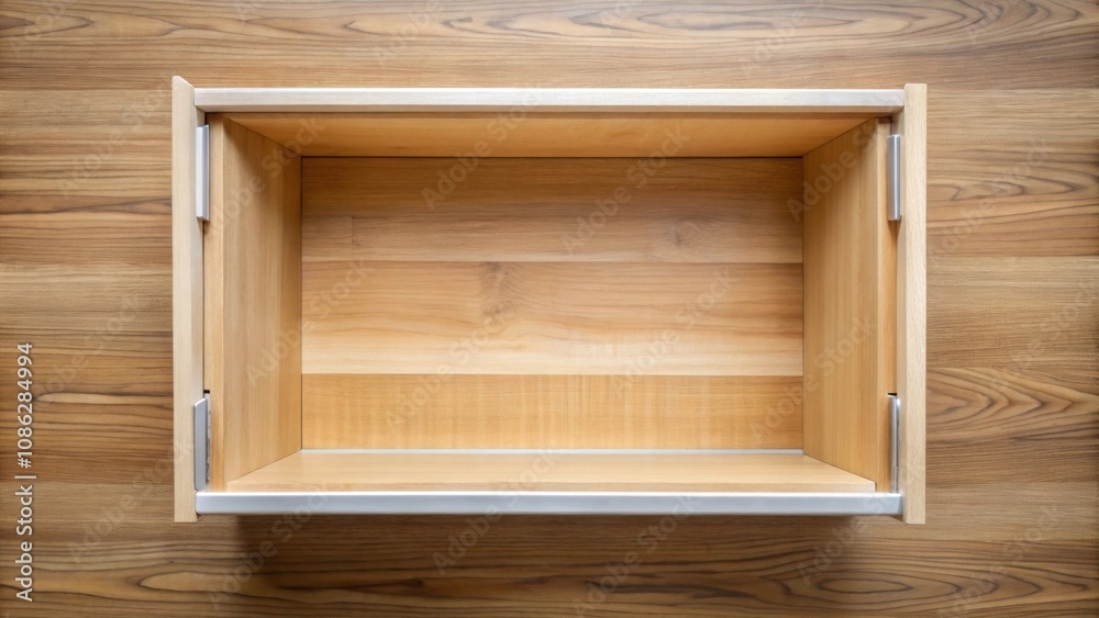 Top view of empty drawer, organization, storage, furniture, home decor, interior, open, clean, tidy, lined Top view of empty drawer, organization, storage, furniture, home decor, interior, open, clean, tidy, lined
