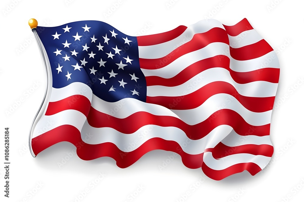 Fototapeta premium july, freedom, red, flag, patriotism, illustration, day, blue, design, background, event, poster, vector, anniversary, star, holiday, symbol, america, american, fourth, independence, national, sign, f