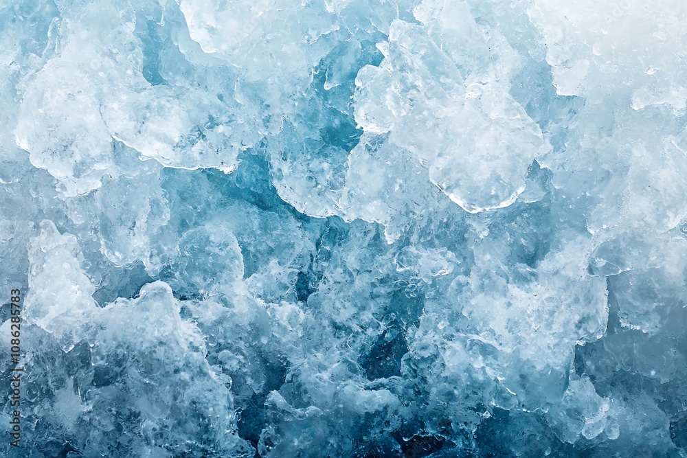 Close-up of Ice Texture with Shades of Blue and White Close-up of Ice Texture with Shades of Blue and White