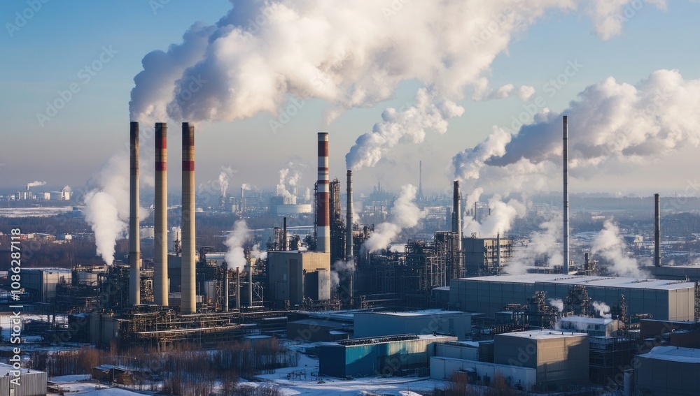 Industrial Complex with Smoke Stacks Industrial Complex with Smoke Stacks