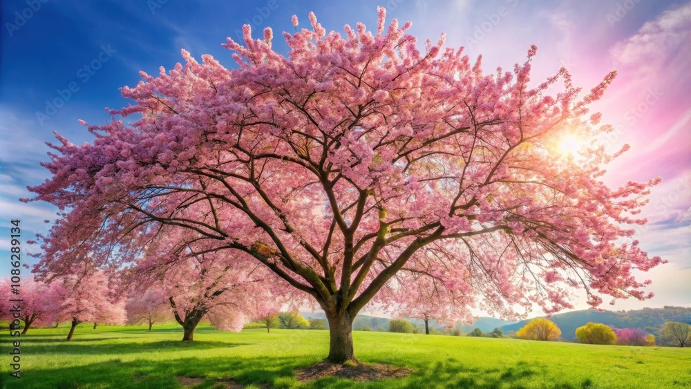 Beautiful cherry tree blossom in full bloom, spring, pink, flowers, nature, bloom, flora, petals, cherry, tree, botanical Beautiful cherry tree blossom in full bloom, spring, pink, flowers, nature, bloom, flora, petals, cherry, tree, botanical