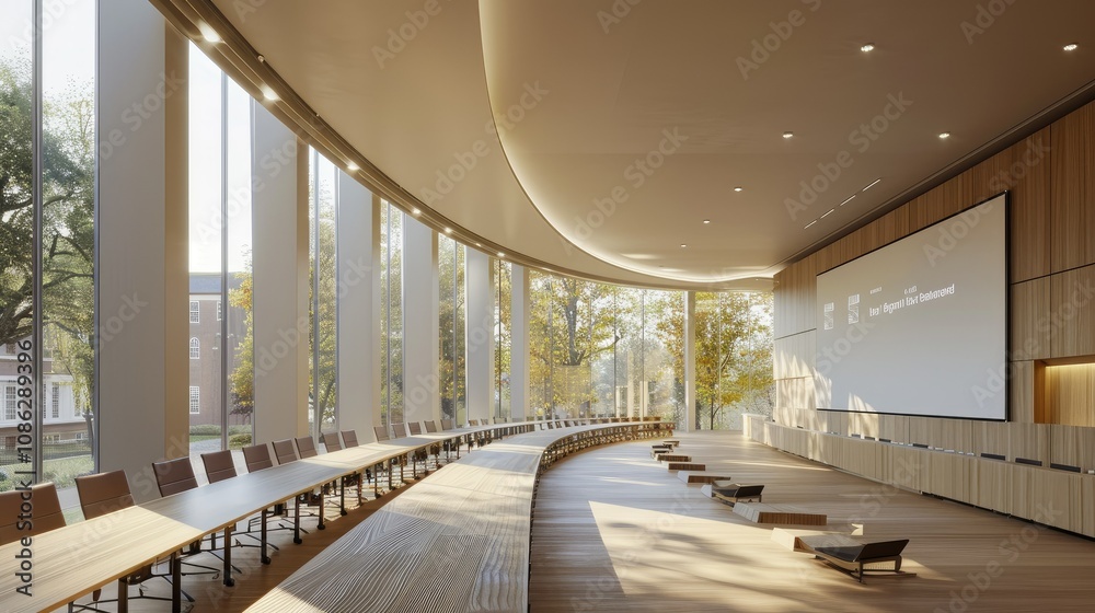 custom made wallpaper toronto digitalModern lecture hall with panoramic digital screens