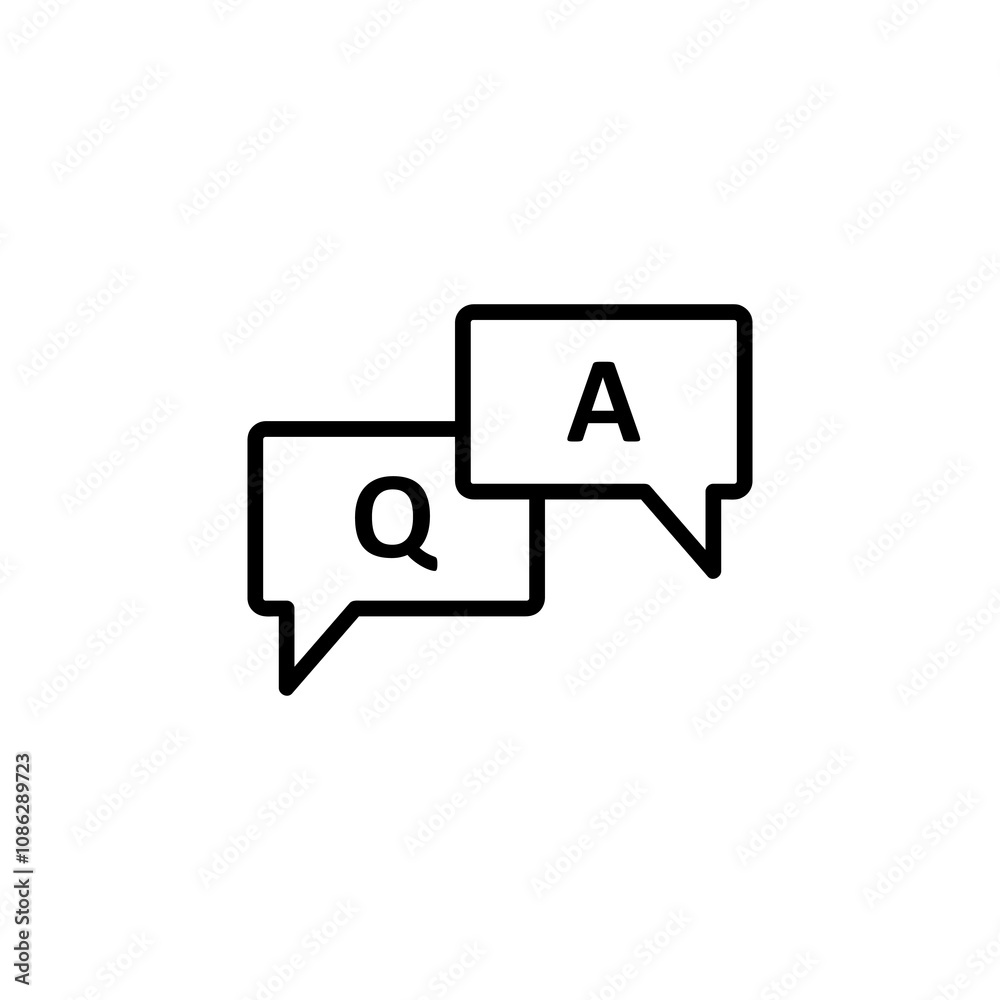 FAQ, questions and answers icon. simple Q and A speech outline illustration for web and app..eps FAQ, questions and answers icon. simple Q and A speech outline illustration for web and app..eps
