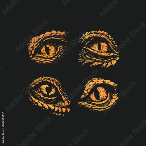 Reptile eye logo design vector vintage