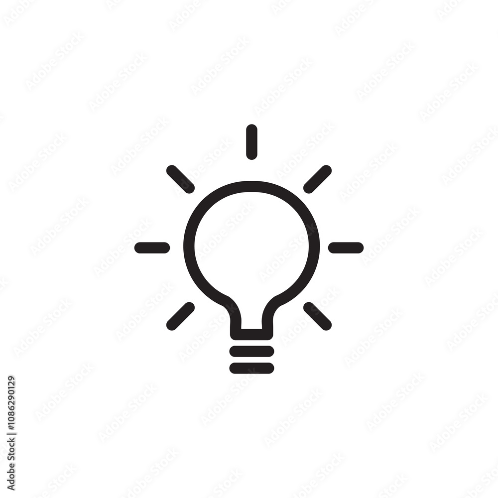 Light bulb icon. vector flat black simple linear illustration for web and app..eps Light bulb icon. vector flat black simple linear illustration for web and app..eps