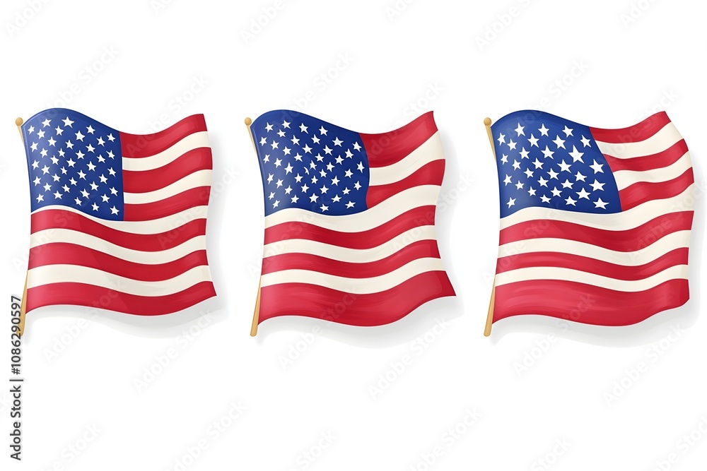 Obraz premium 4th of July, Independence day - greeting design with USA patriotic colors firework burst rays. july, freedom, red, flag, patriotism, illustration, day, blue, design, background, event, poster,