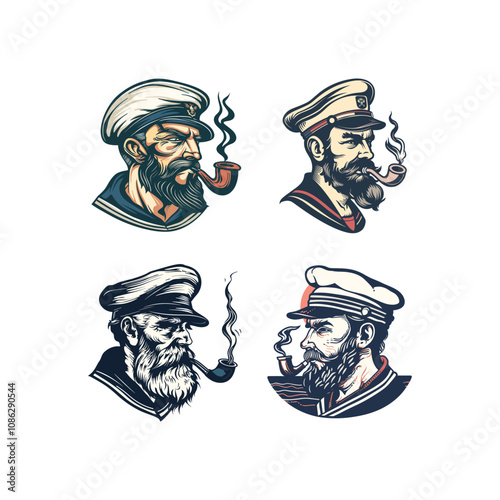 Sailor logo design vector