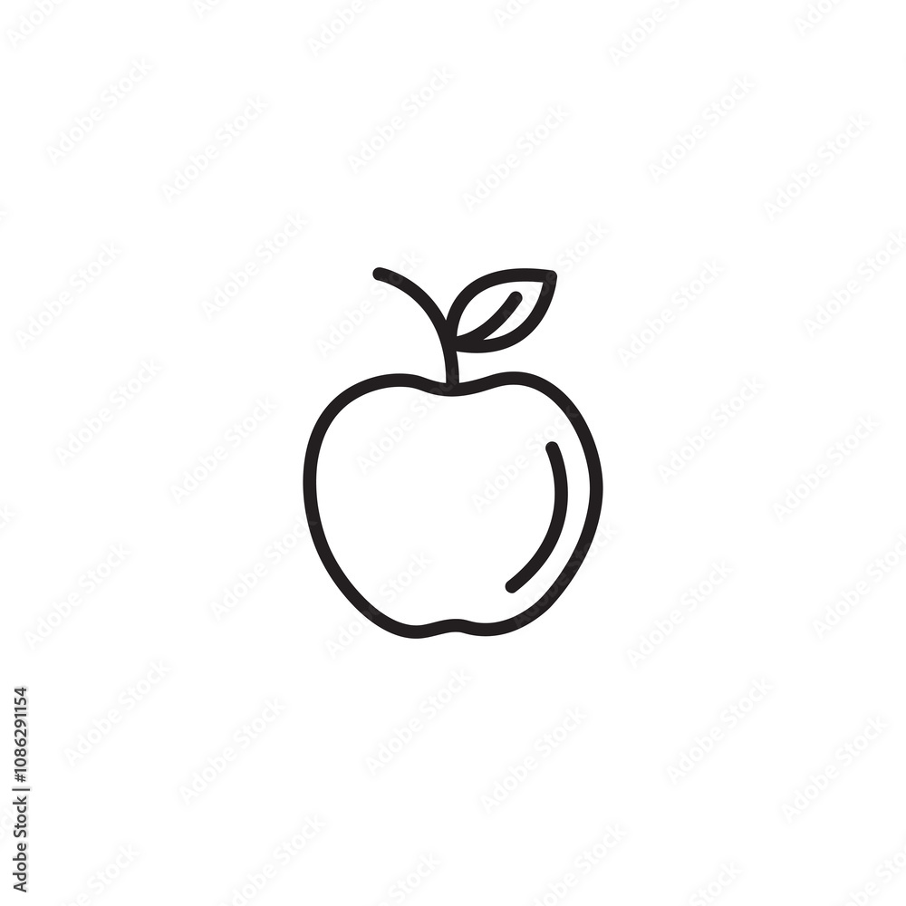 Apple line icon, outline, vector simple flat trendy style illustration for web and app..eps Apple line icon, outline, vector simple flat trendy style illustration for web and app..eps