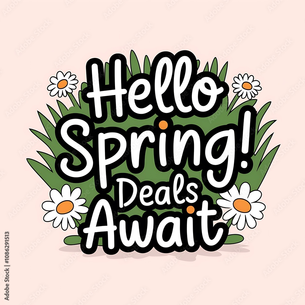 Fototapeta premium Hello Spring Deals Await Springtime Savings