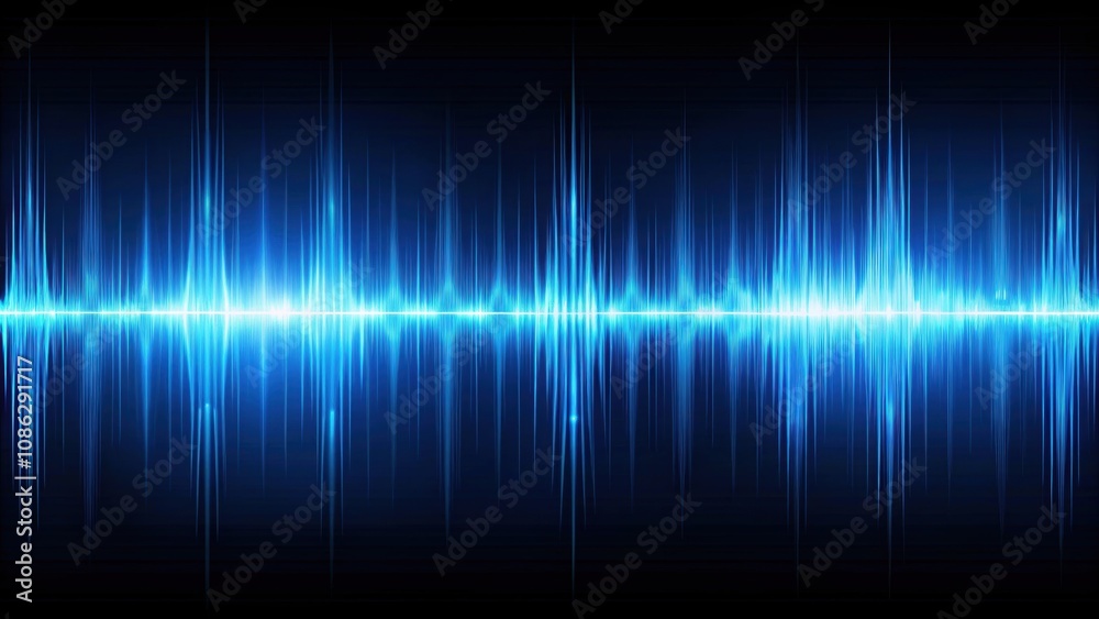Blue audio waveform background with a modern and technological aesthetic, sound, wave, digital, music, abstract Blue audio waveform background with a modern and technological aesthetic, sound, wave, digital, music, abstract
