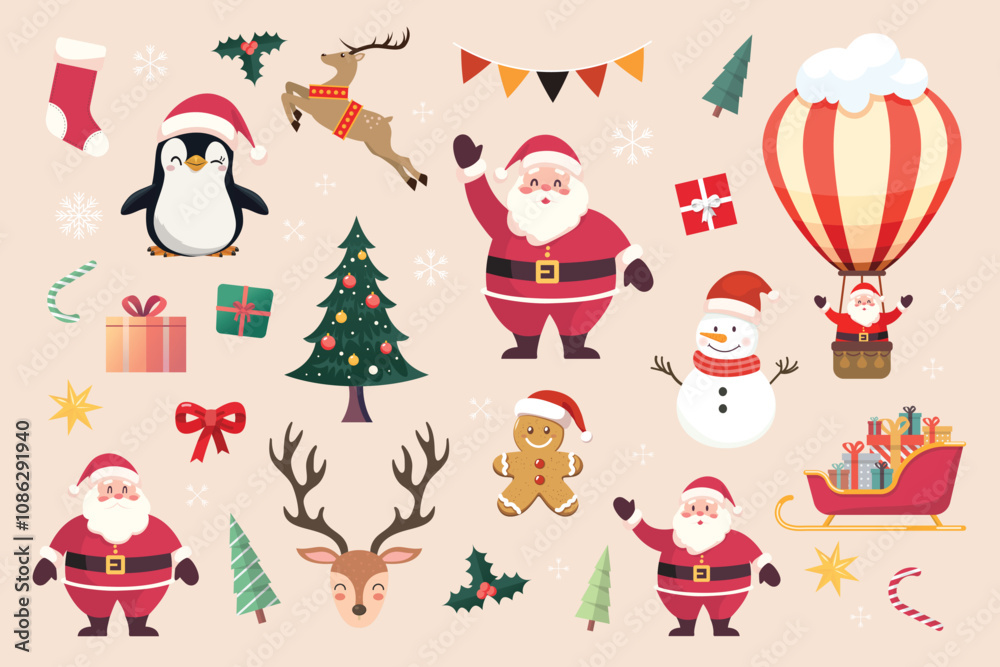 Traditional Christmas and New Year elements Traditional Christmas and New Year elements