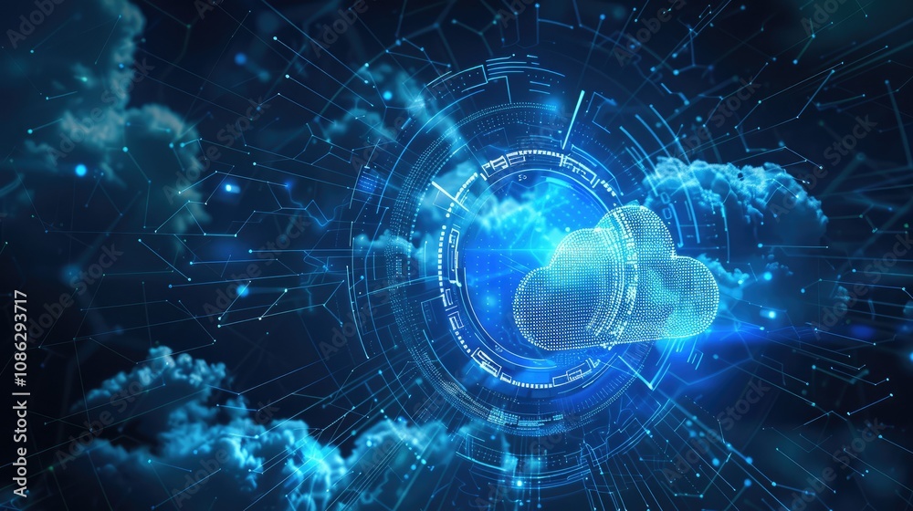 Digital data processing in the virtual cloud abstract background Digital data processing in the virtual cloud abstract background
