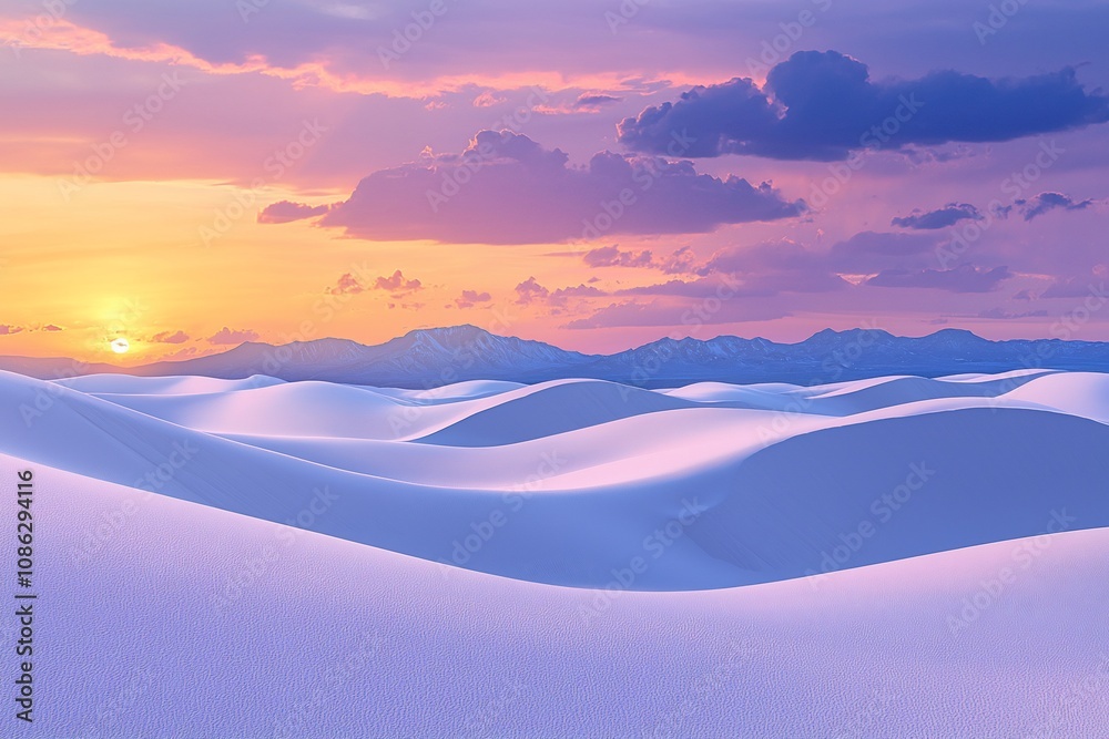 Serene Dunes at Sunset: A Tranquil Evening Landscape Serene Dunes at Sunset: A Tranquil Evening Landscape