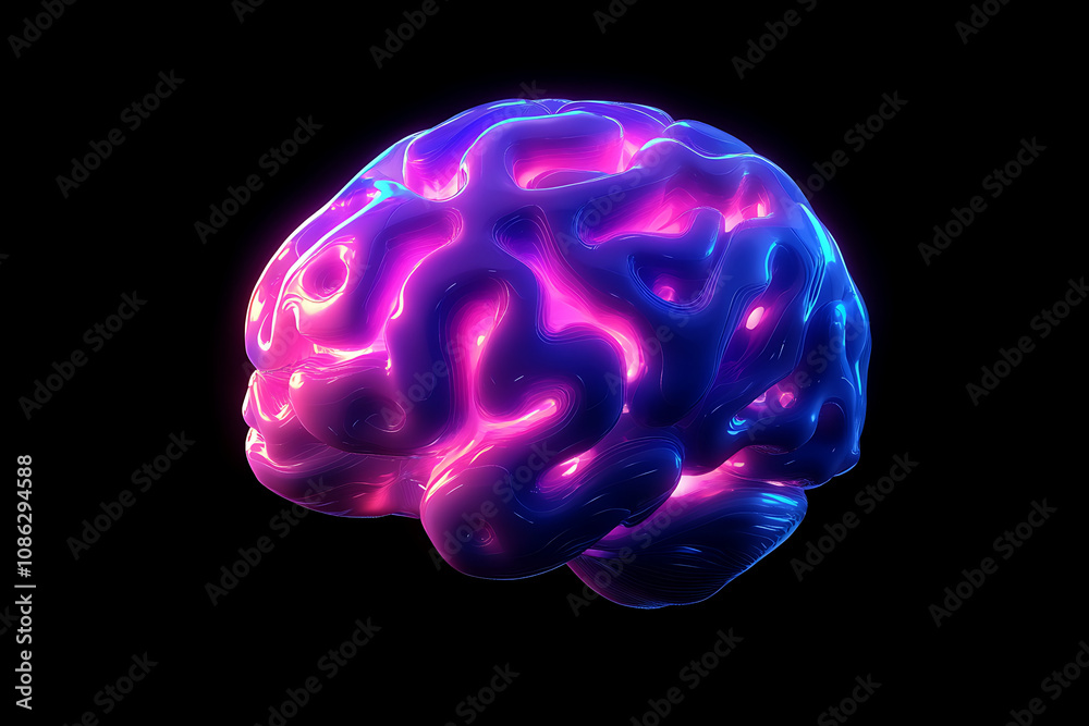 A vibrant, glowing representation of a human brain, emphasizing creativity and thought. A vibrant, glowing representation of a human brain, emphasizing creativity and thought.