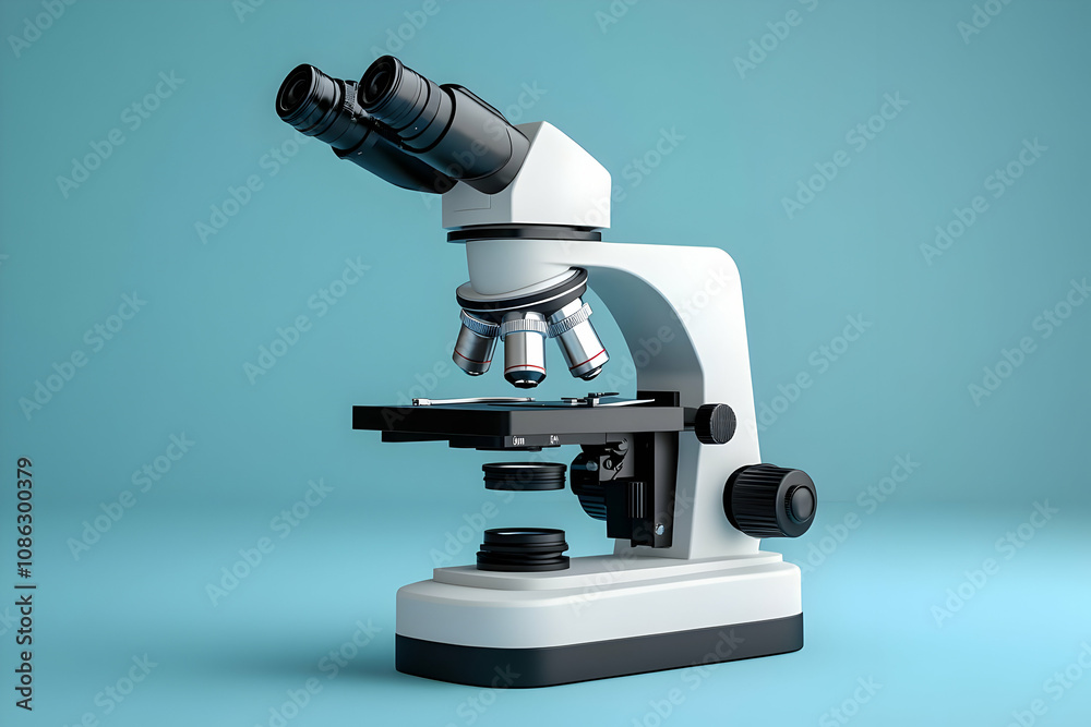 3D Microscope, Laboratory Equipment, Science Research Illustration 3D Microscope, Laboratory Equipment, Science Research Illustration