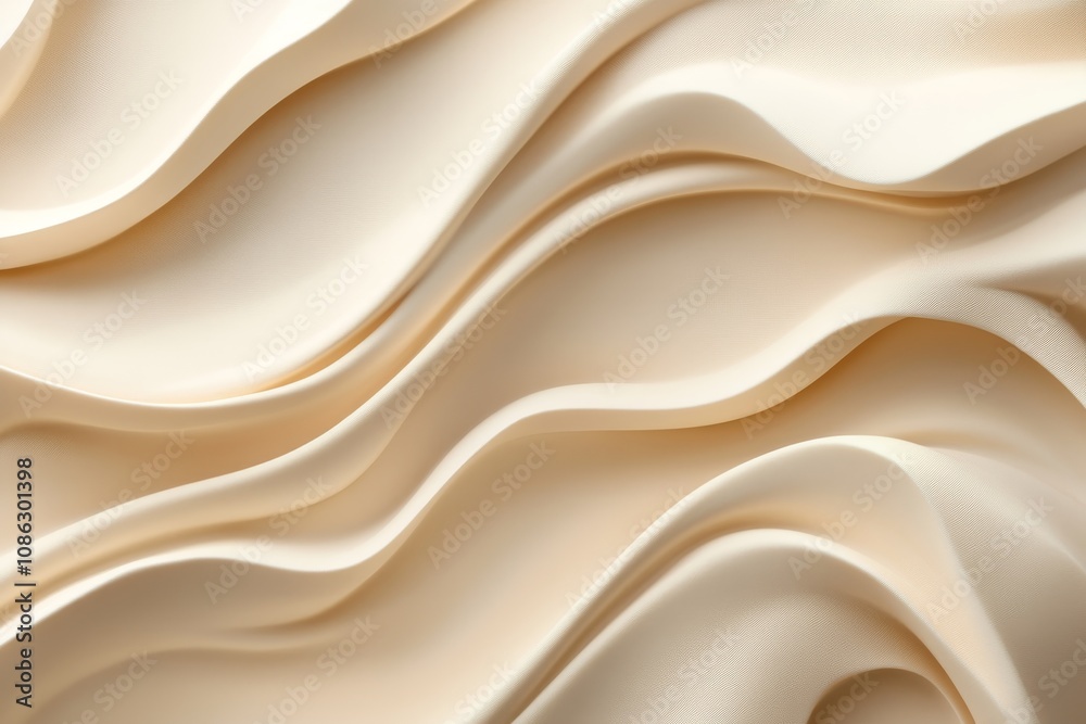 Abstract background with flowing, wavy lines of a light creamy color. Abstract background with flowing, wavy lines of a light creamy color.