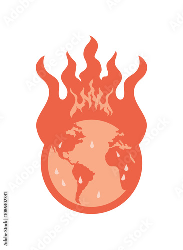 planet on fire global warming