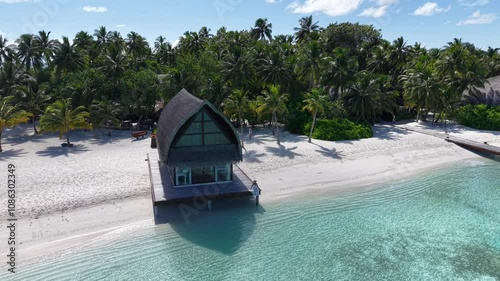 Aerial views of Velavaru Island in Maldives