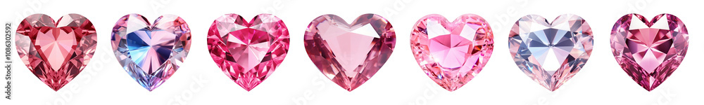 Heart shaped gemstone png cut out element set Heart shaped gemstone png cut out element set
